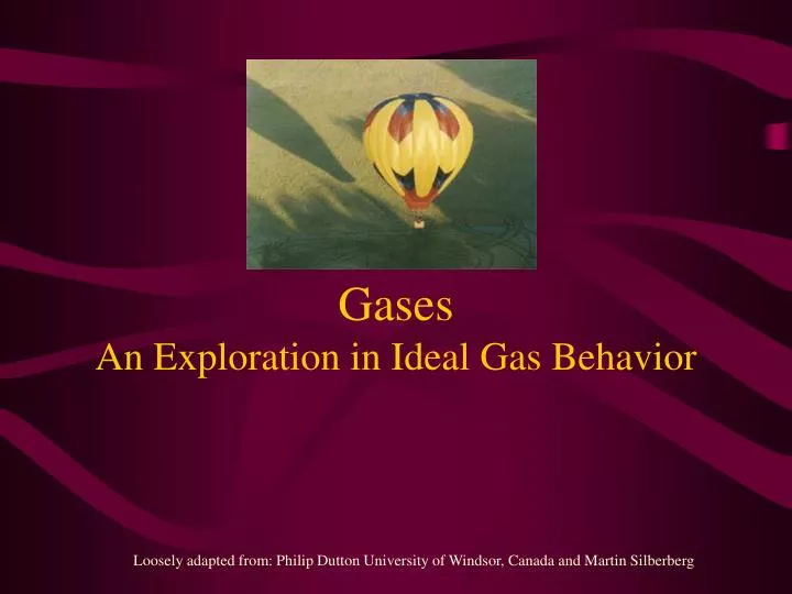 gases an exploration in ideal gas behavior
