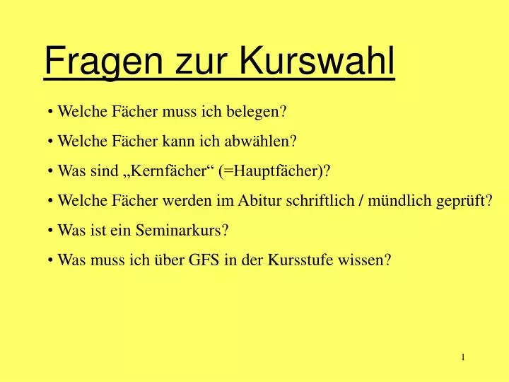 fragen zur kurswahl