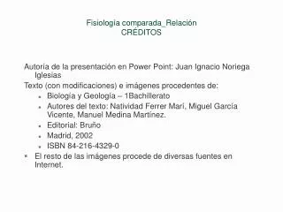 fisiolog a comparada relaci n cr ditos