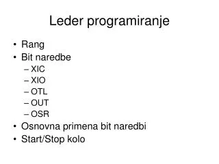 leder programiranje
