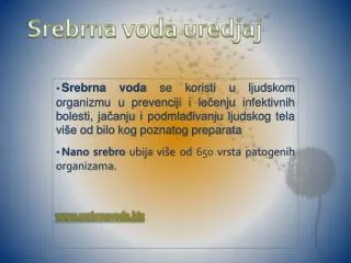 srebrna voda uredjaj
