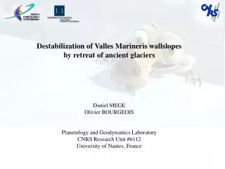 Destabilization of Valles Marineris wallslopes by retreat of ancient glaciers