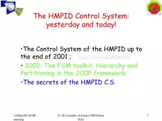 The HMPID Control System: yesterday and today!