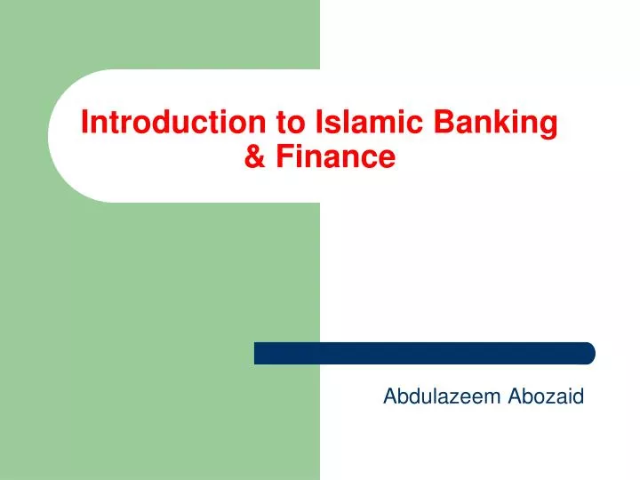 introduction to islamic banking finance