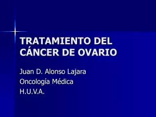 tratamiento del c ncer de ovario