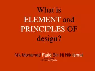 The elements and principles of design