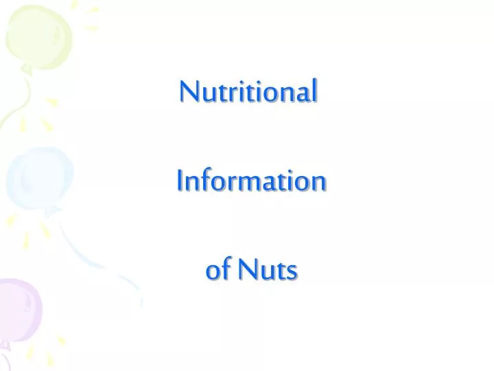 nutritional information of nuts