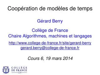 coop ration de mod les de temps