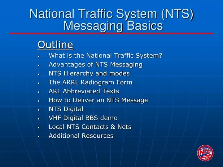 national traffic system nts messaging basics