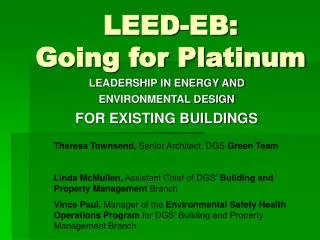 LEED-EB: Going for Platinum