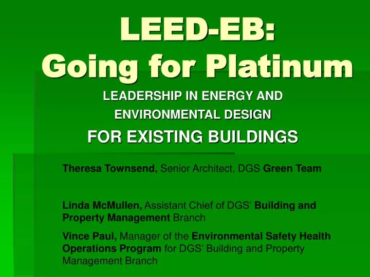 leed eb going for platinum