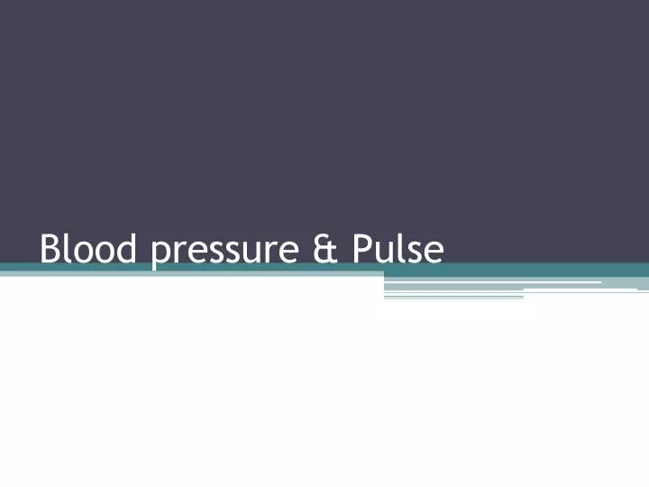 blood pressure pulse