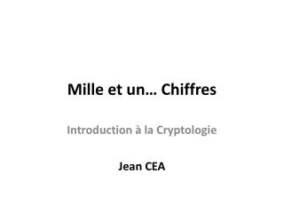 mille et un chiffres