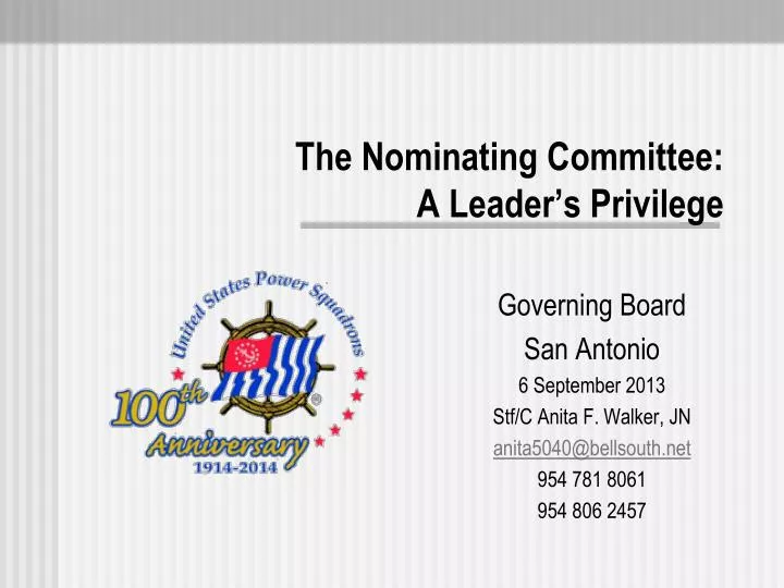 the nominating committee a leader s privilege