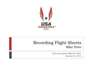 Recording Flight Sheets Mike Petro