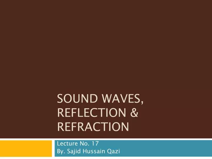 sound waves reflection refraction