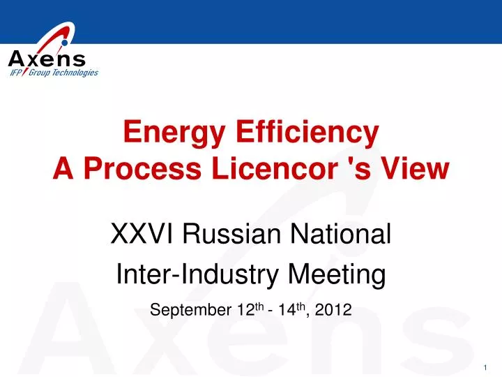 energy efficiency a p rocess l icencor s v iew