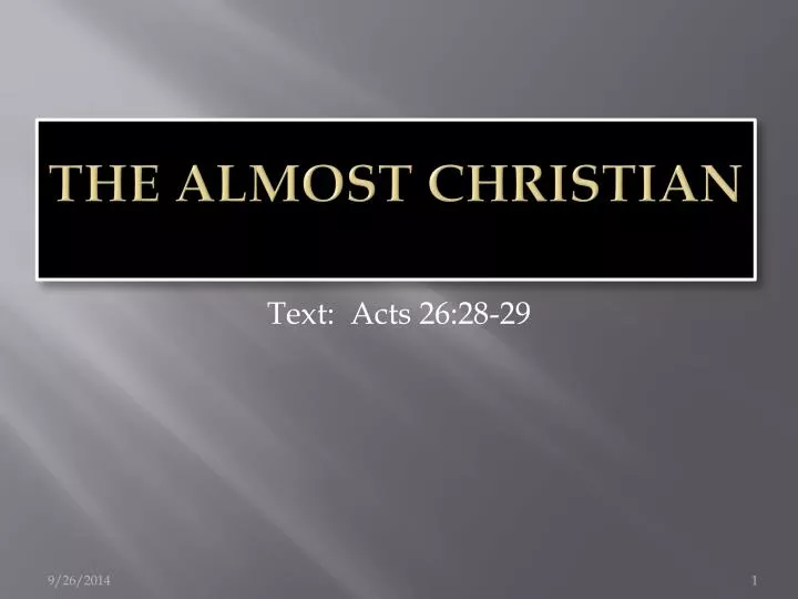 the almost christian