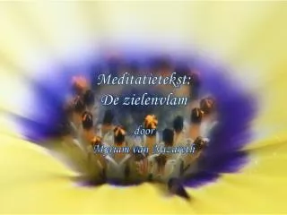 meditatietekst de zielenvlam