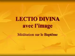 lectio divina avec l image