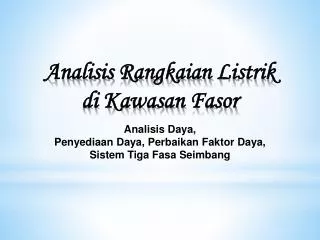 analisis rangkaian listrik di kawasan fasor