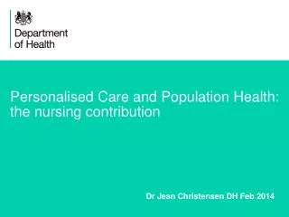 Personalised Care and Population Health: the nursing contribution