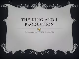 The king and i production