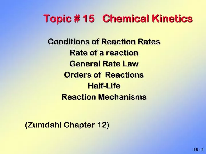 topic 15 chemical kinetics
