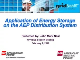 Application of Energy Storage on the AEP Distribution System
