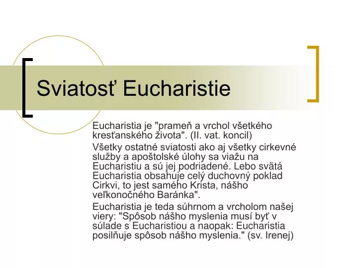 sviatos eucharistie