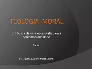 em busca de uma tica crist para a contemporaneidade parte i