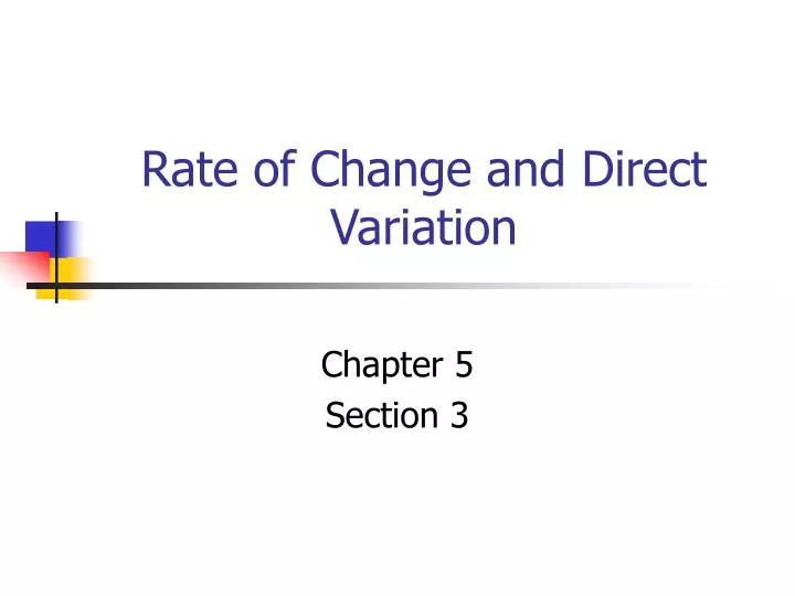 rate of change and direct variation