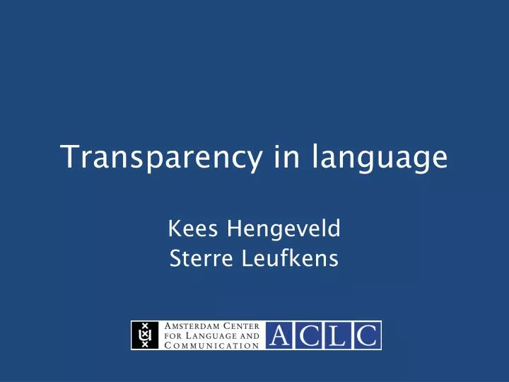 transparency in language