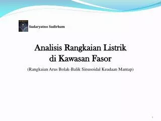 analisis rangkaian listrik di kawasan fasor