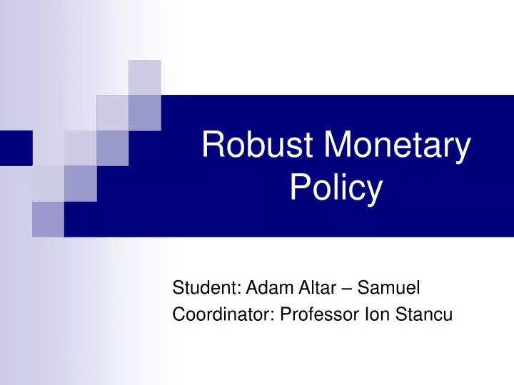 robust monetary policy
