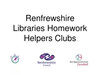 Renfrewshire Libraries Homework Helpers Clubs
