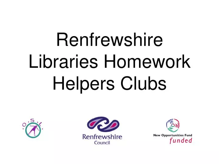 renfrewshire libraries homework helpers clubs