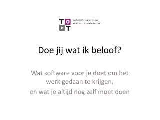 doe jij wat ik beloof