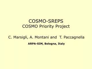 COSMO-SREPS COSMO Priority Project