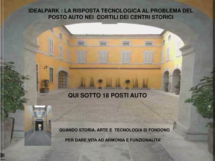 idealpark la risposta tecnologica al problema del posto auto nei cortili dei centri storici