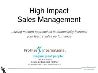 High Impact Sales Management