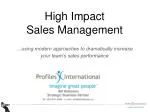 High Impact Sales Management - slide 1