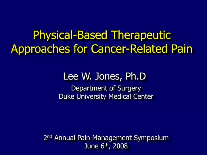 physical based therapeutic approaches for cancer related pain