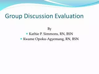 Group Discussion Evaluation