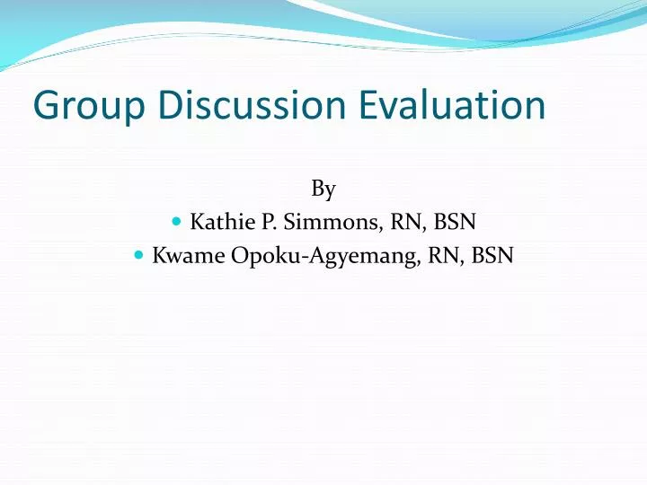 group discussion evaluation