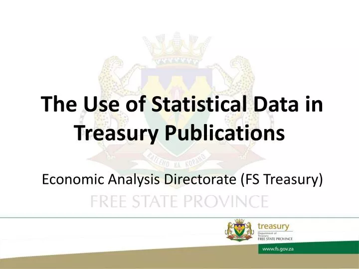 the use of statistical data in treasury publications