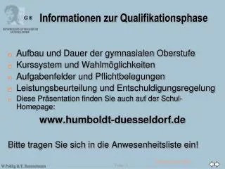 informationen zur qualifikationsphase