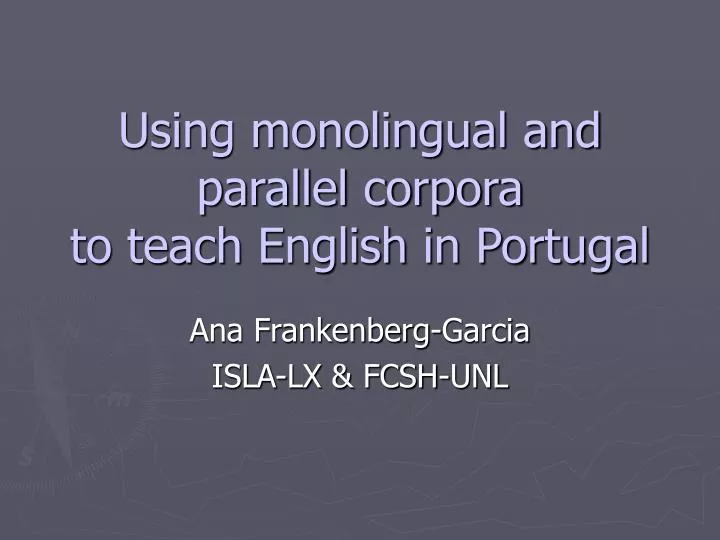 using monolingual and parallel corpora to teach english in portugal