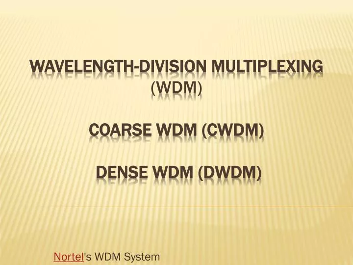 nortel s wdm system