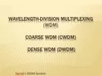 Wavelength-division multiplexing (WDM) Coarse WDM (CWDM) Dense WDM (DWDM) - slide 1